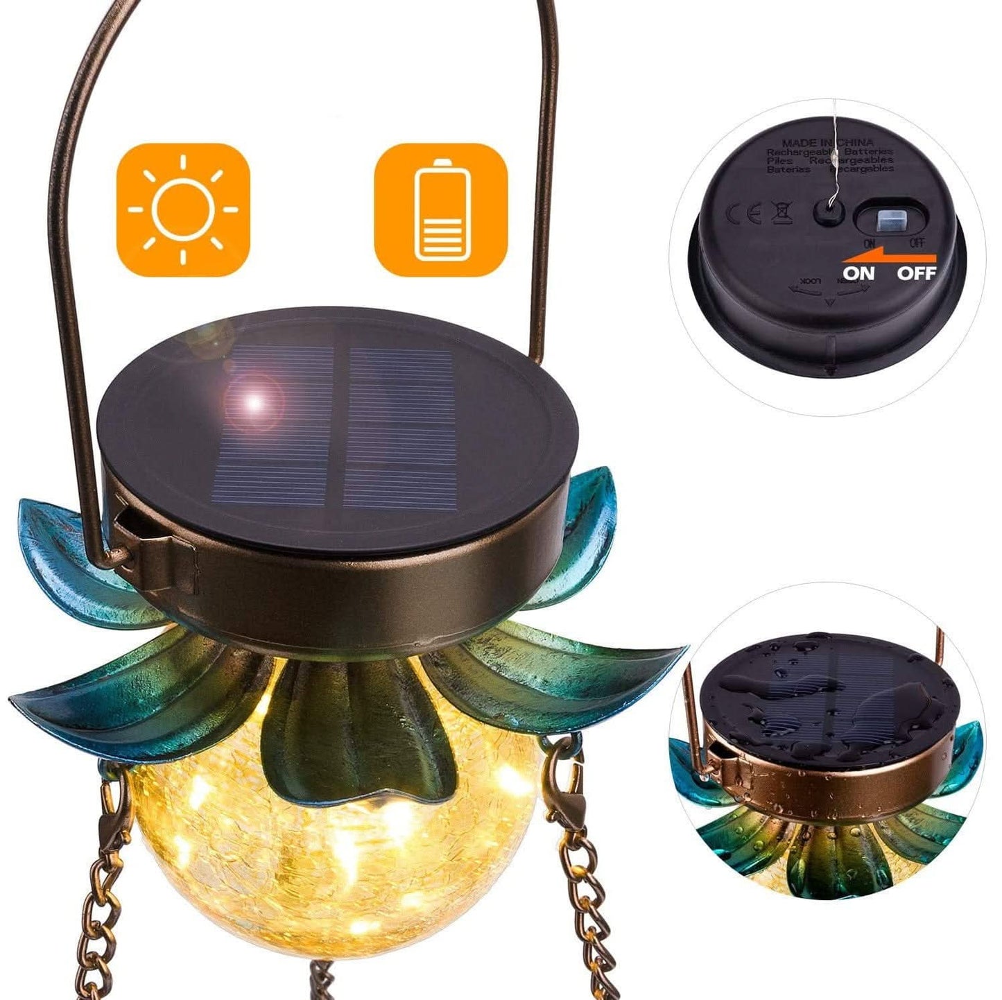 Solar Tray Bird Feeder Crafts Outdoor Garden