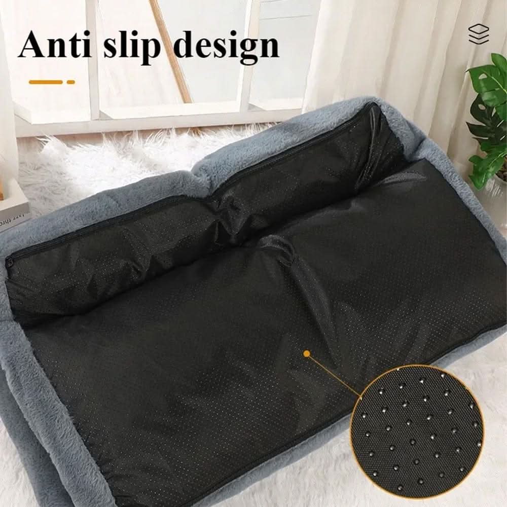 Cozy Plush Pet Sofa Bed with Detachable Washable Cover