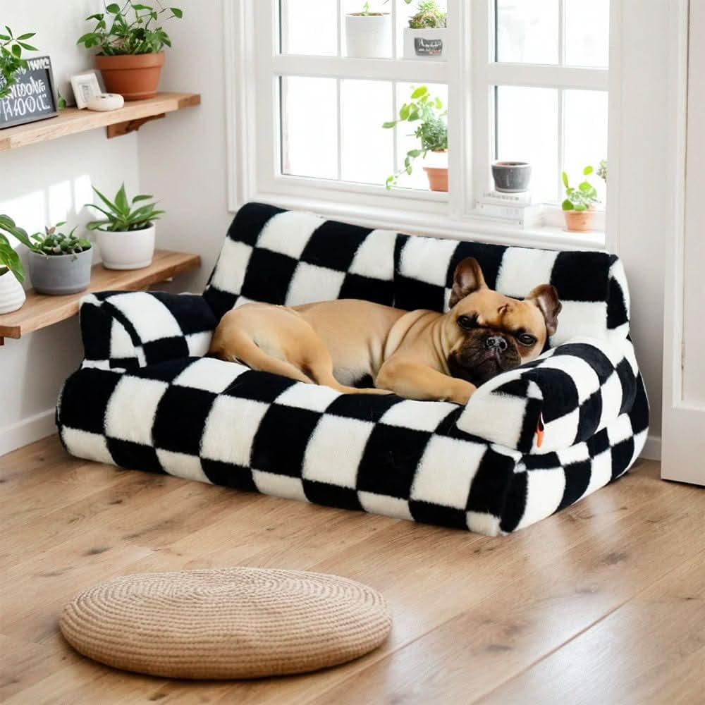 Cozy Plush Pet Sofa Bed with Detachable Washable Cover