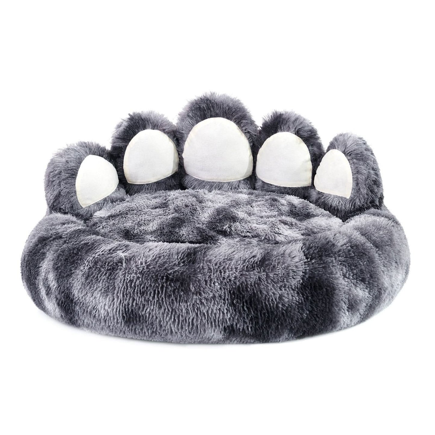 Digger's Accessory Tiedye dark gray / 18inch Adorable Bear Paw-Shaped Plush Pet Bed, Cozy Sofa for Small & Medium Dogs and Indoor Cats"