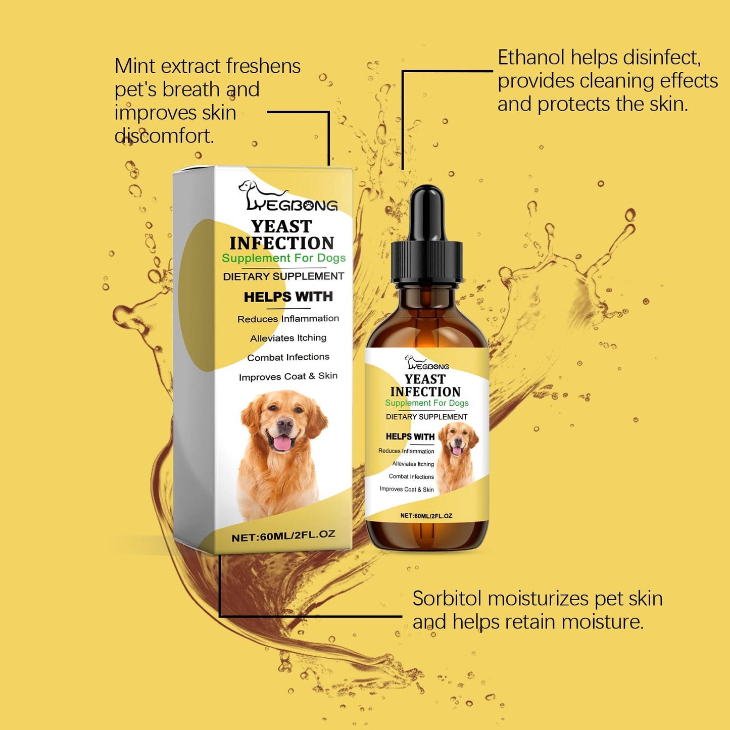 Herbal Yeast Supplement For Relieving Pet External Skin Care - Pawtastic Pet Supplies
