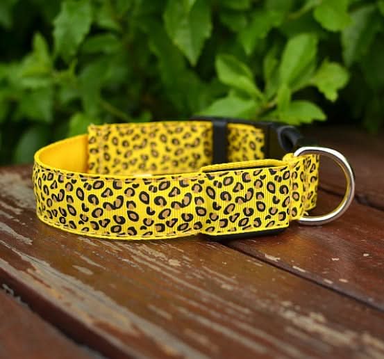 LED Dog Collar Safety Adjustable Nylon Leopard Pet Collar - Pawtastic Pet Supplies