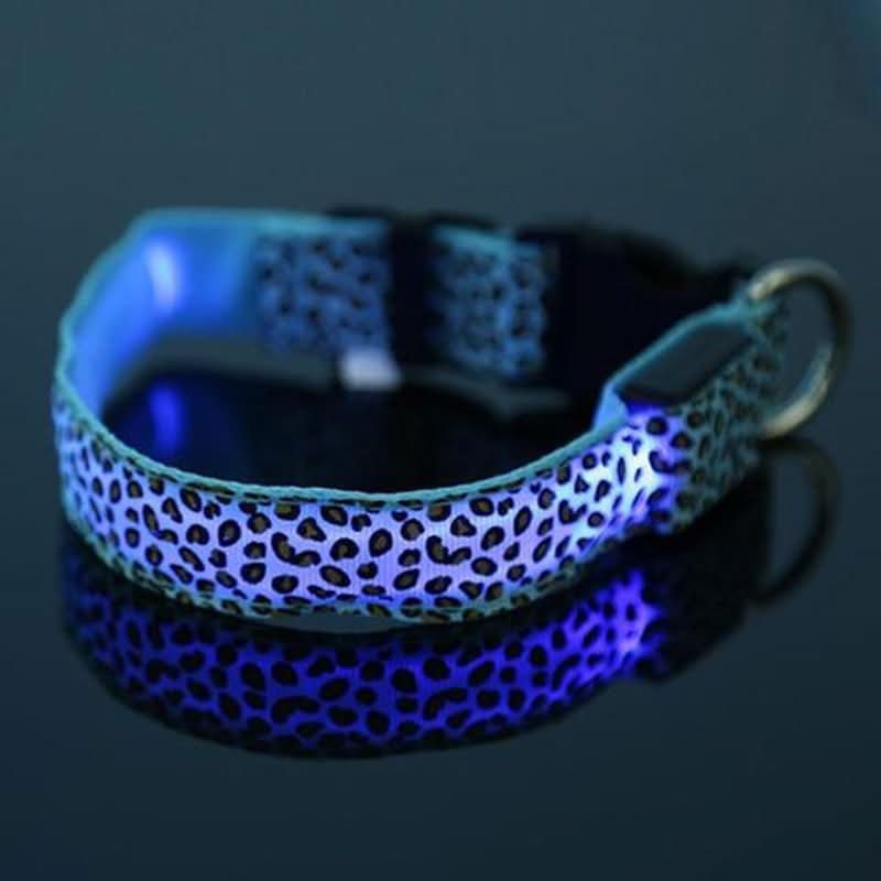 LED Dog Collar Safety Adjustable Nylon Leopard Pet Collar - Pawtastic Pet Supplies