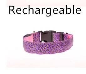 LED Dog Collar Safety Adjustable Nylon Leopard Pet Collar - Pawtastic Pet Supplies