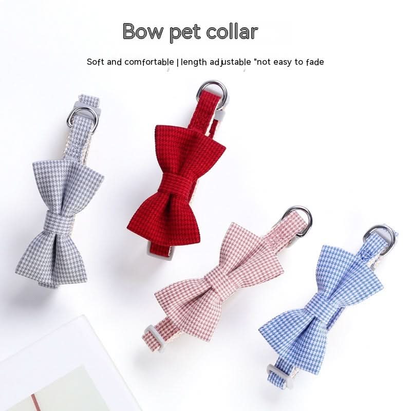 Pet Collar Houndstooth Bow Collar - Pawtastic Pet Supplies