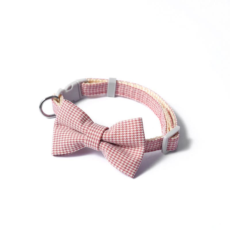Pet Collar Houndstooth Bow Collar - Pawtastic Pet Supplies