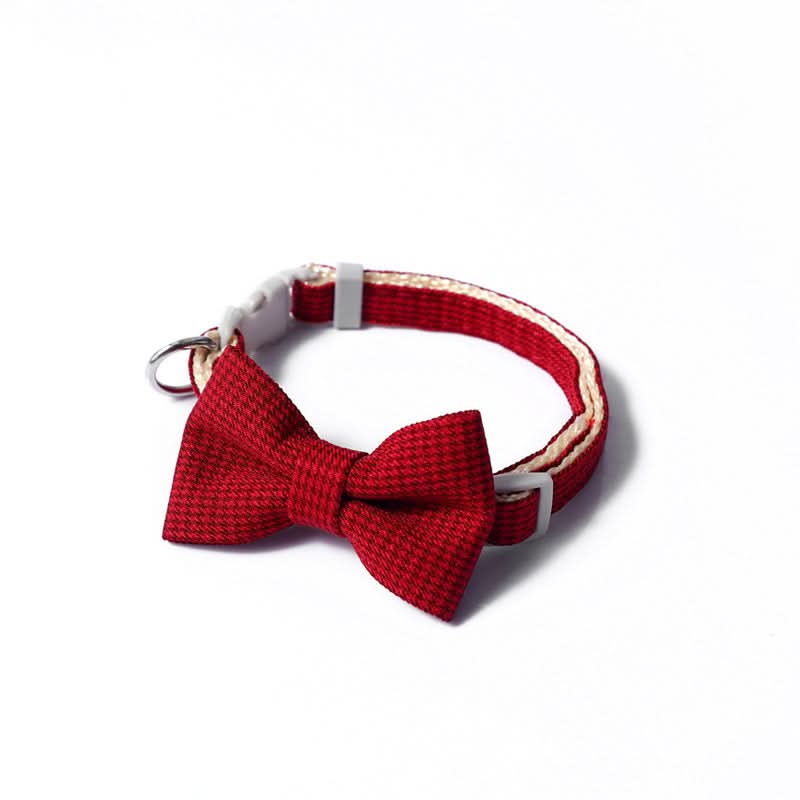 Pet Collar Houndstooth Bow Collar - Pawtastic Pet Supplies