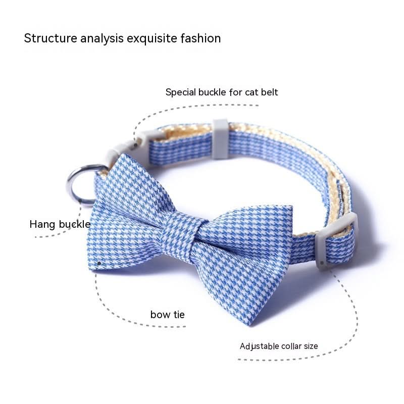 Pet Collar Houndstooth Bow Collar - Pawtastic Pet Supplies
