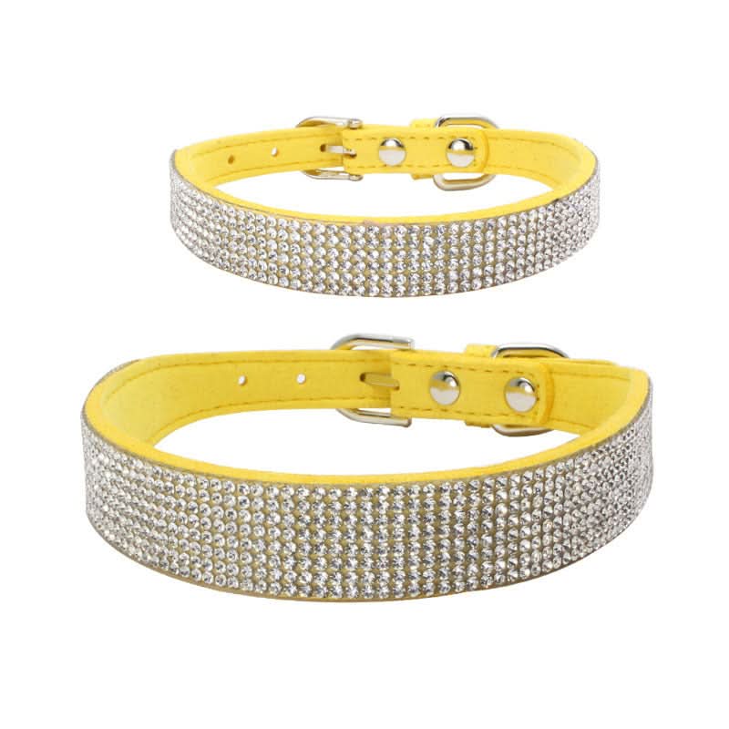 Shiny Rhinestone Hot Rhinestone Pet Collar Microfiber Durable Dog Collar - Pawtastic Pet Supplies