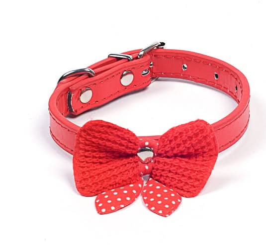Wool Knitted Bow Pet Collar - Pawtastic Pet Supplies