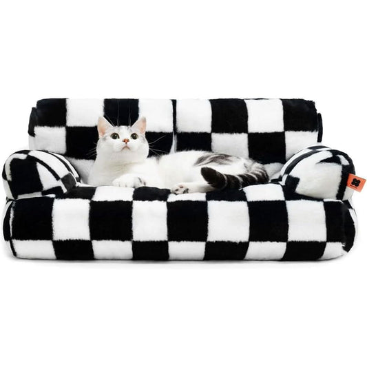 Cozy Plush Pet Sofa Bed with Detachable Washable Cover