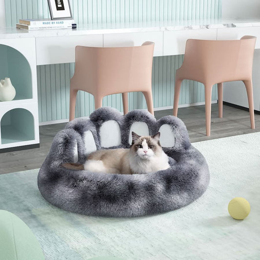 Digger's Accessory Adorable Bear Paw-Shaped Plush Pet Bed, Cozy Sofa for Small & Medium Dogs and Indoor Cats"