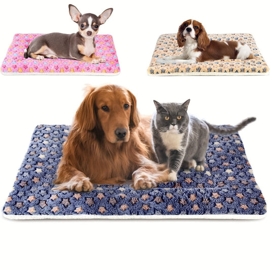 Digger's Accessory Deluxe Washable Plush Pet Bed, Reversible Fleece Crate Mat with Anti-Slip Bottom for Dogs & Cats