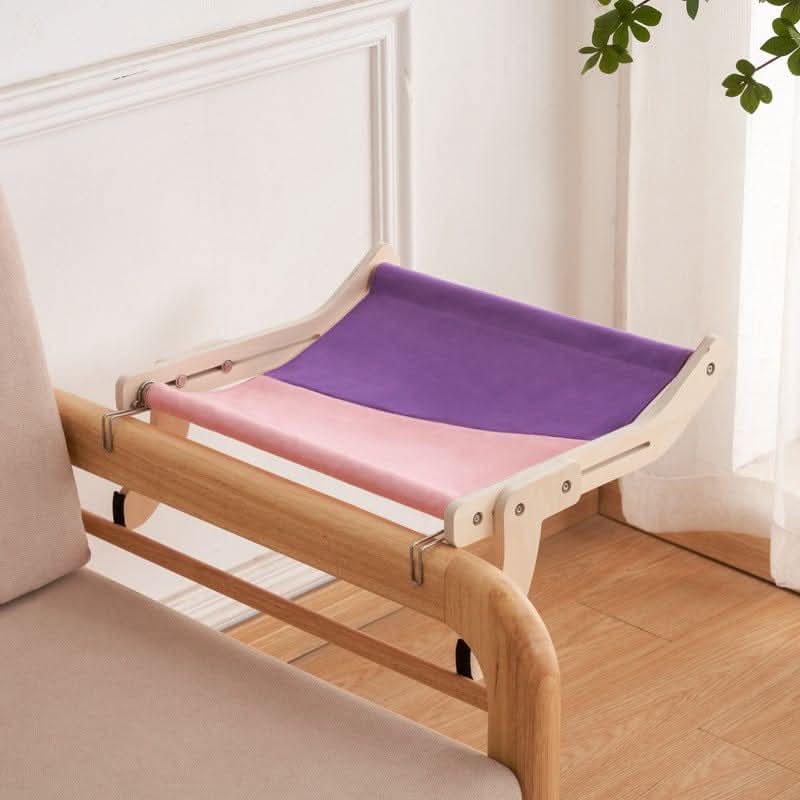 Digger's Accessory Wooden Cat Window Perch, Hanging Balcony Hammock Bed for Indoor Cats with Glass Mounting