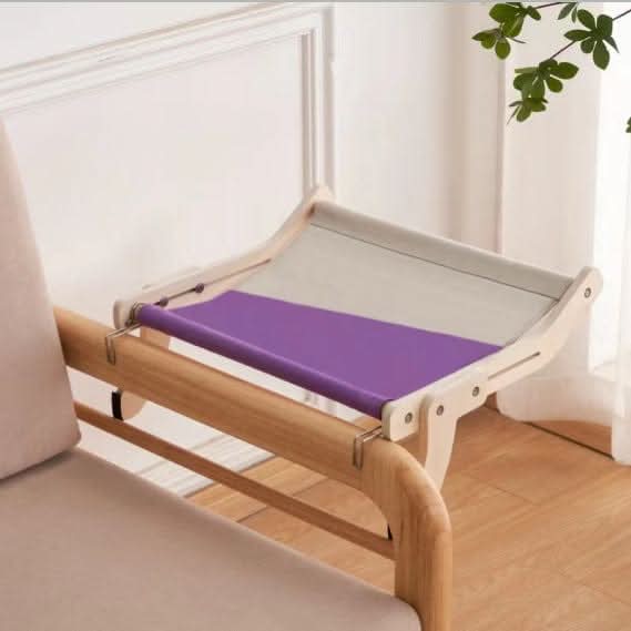 Digger's Accessory Wooden Cat Window Perch, Hanging Balcony Hammock Bed for Indoor Cats with Glass Mounting
