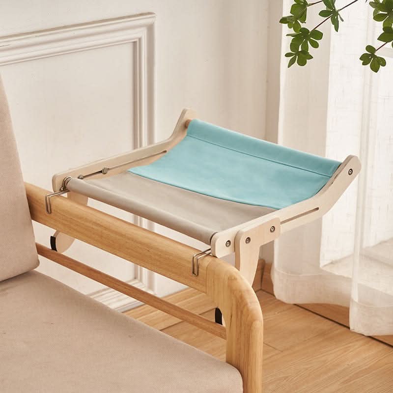 Digger's Accessory Wooden Cat Window Perch, Hanging Balcony Hammock Bed for Indoor Cats with Glass Mounting