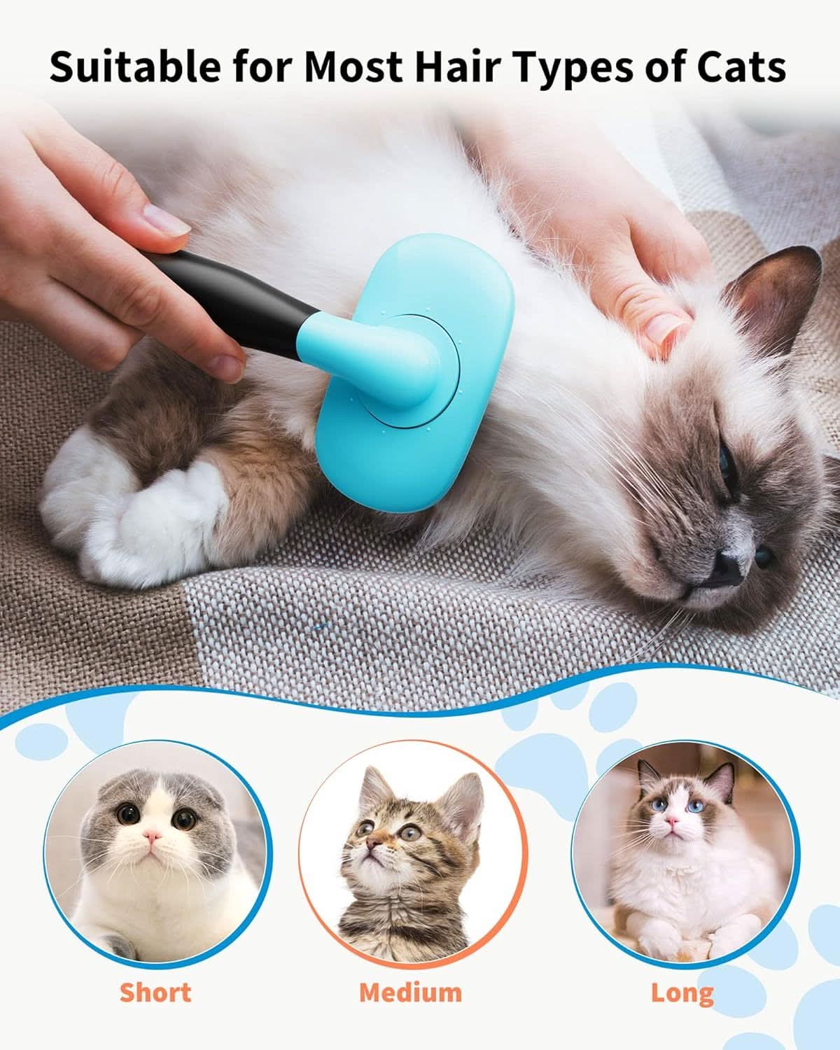 Dog Brush Cat Brush Pet Grooming Brush - Shedding Grooming Tools - Pawtastic Pet Supplies
