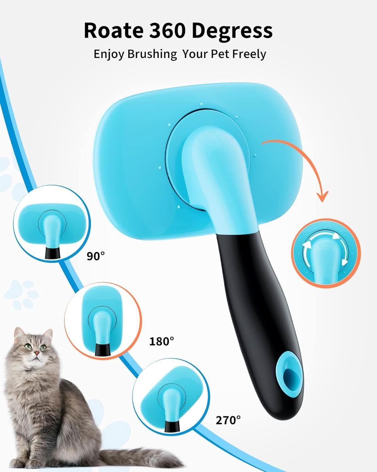 Dog Brush Cat Brush Pet Grooming Brush - Shedding Grooming Tools - Pawtastic Pet Supplies