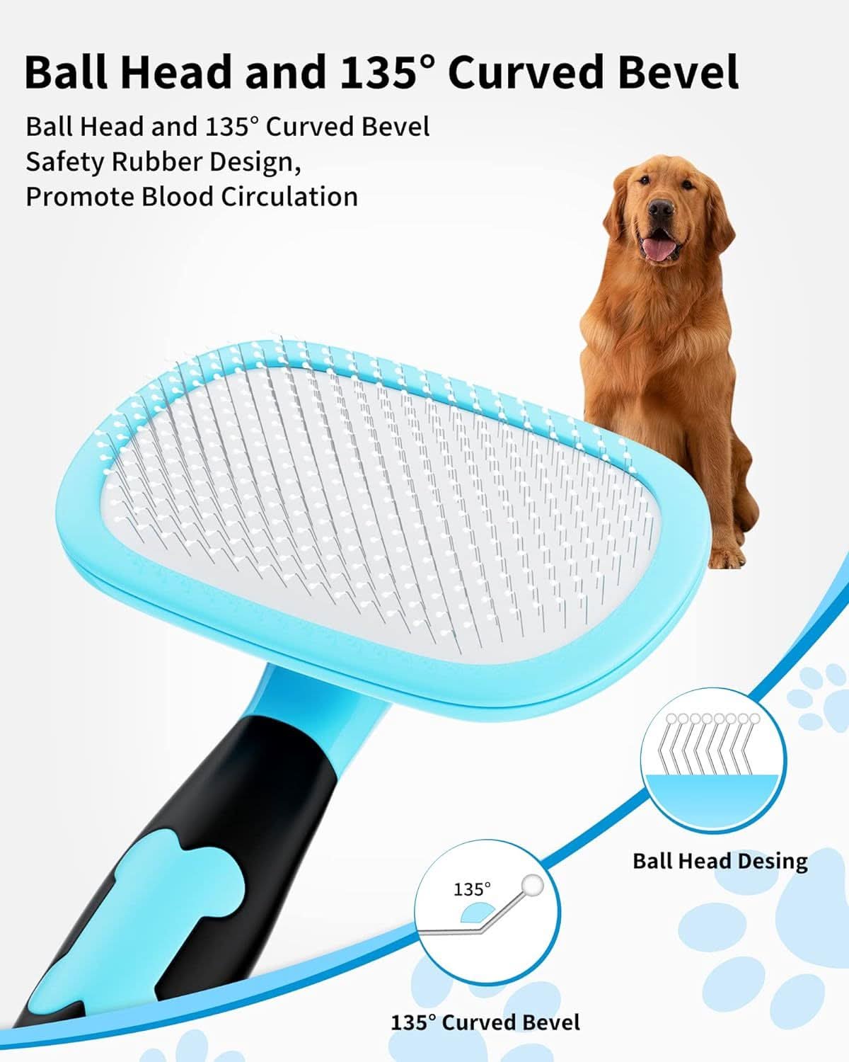 Dog Brush Cat Brush Pet Grooming Brush - Shedding Grooming Tools - Pawtastic Pet Supplies