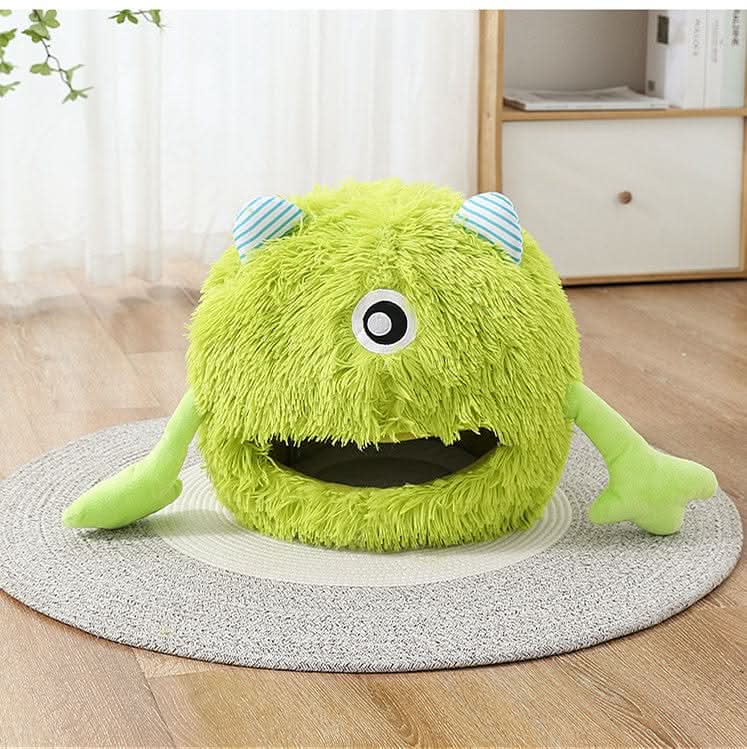 Fluffy Round Calming Cat Bed, Machine Washable, Non - Slip Plush Donut Cuddler