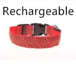 LED Dog Collar Safety Adjustable Nylon Leopard Pet Collar - Pawtastic Pet Supplies