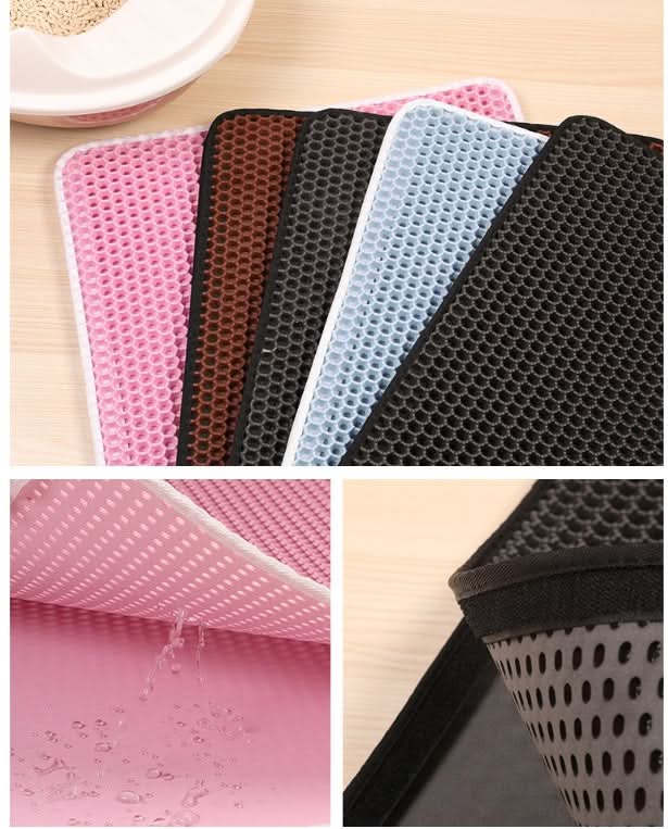 Pet Cat Litter Mat Pet Supplies EVA Double Cat Litter Mat - Pawtastic Pet Supplies
