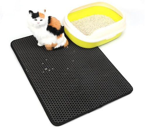 Pet Cat Litter Mat Pet Supplies EVA Double Cat Litter Mat - Pawtastic Pet Supplies