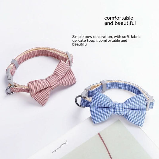 Pet Collar Houndstooth Bow Collar - Pawtastic Pet Supplies