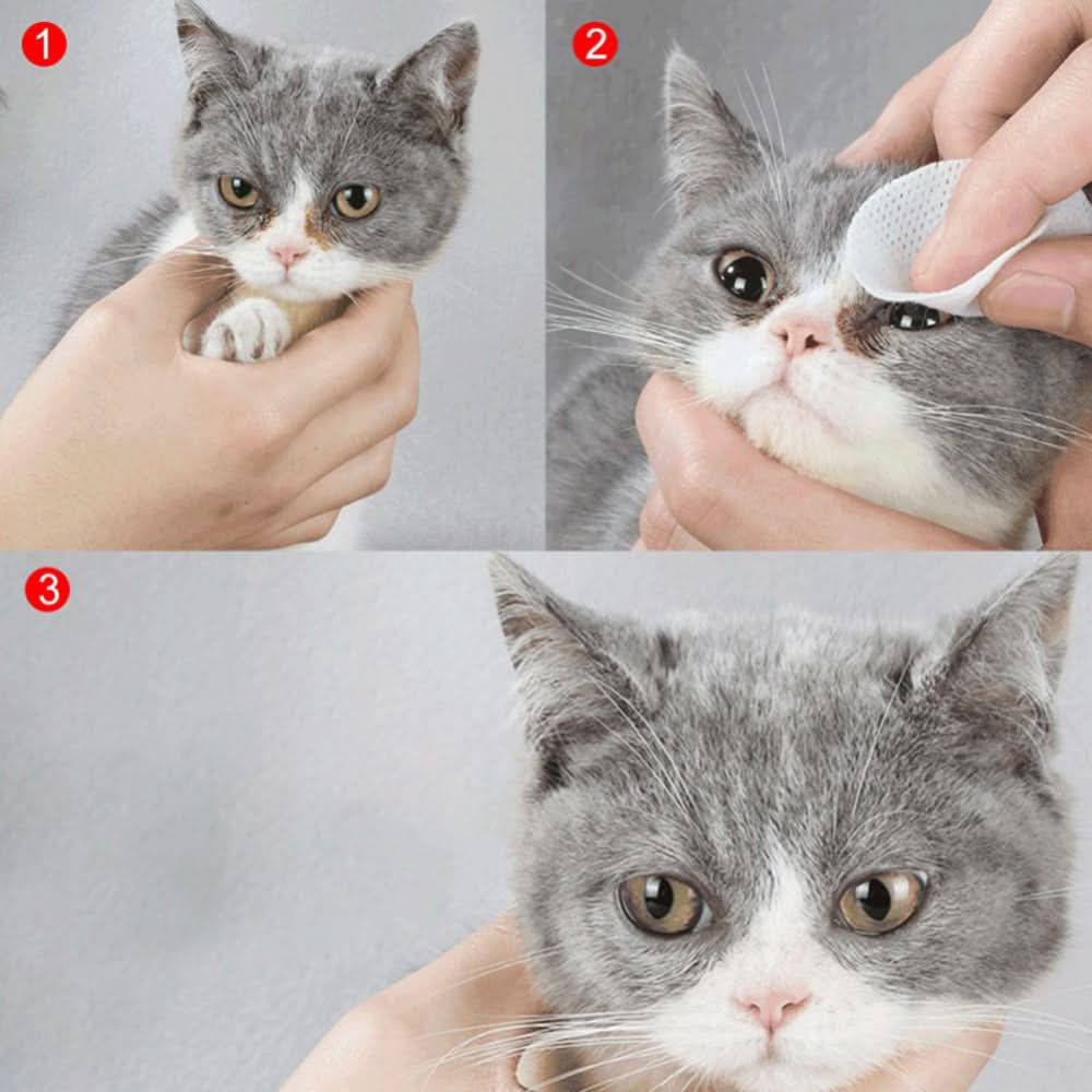 Pet Eye Grooming Wipes Dog Cat Eyes Gentle Tear Stain Cleaning Wet Wipes Hygienic Grooming Pet Wipes - Pawtastic Pet Supplies