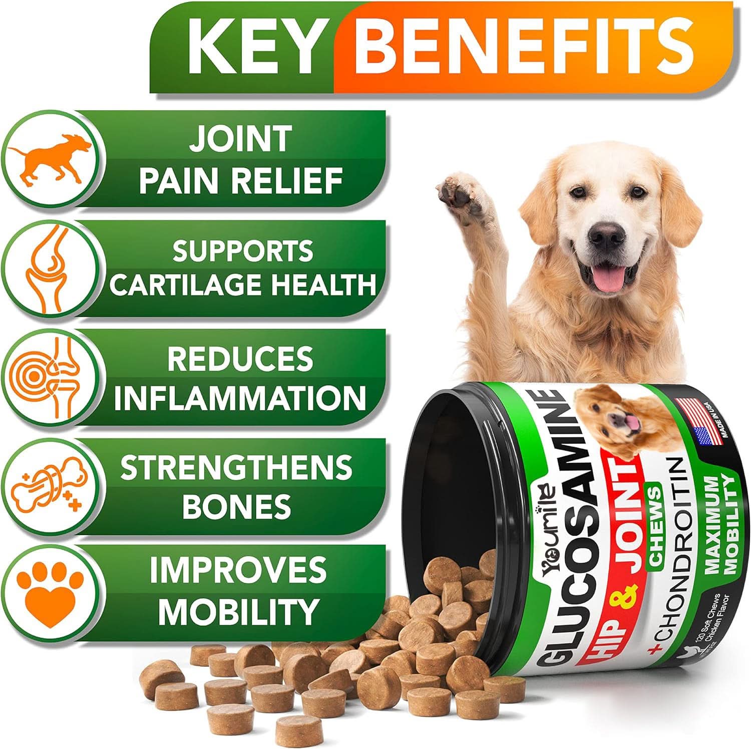 Pet Hip & Joint Supplement Chondroitin - Pawtastic Pet Supplies