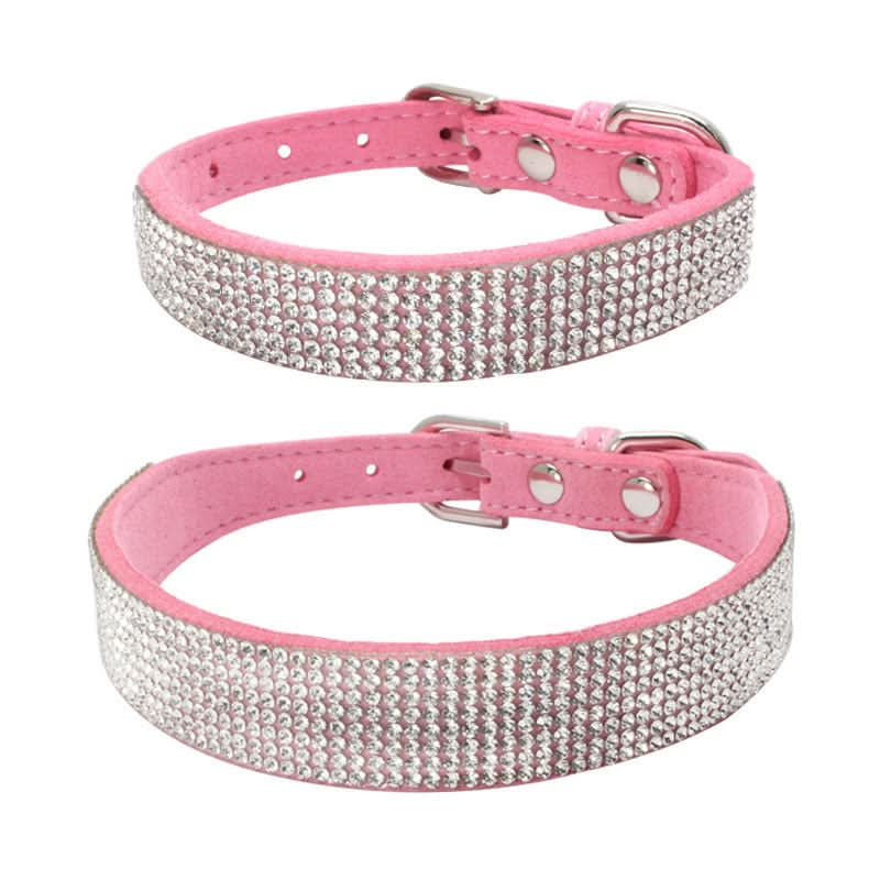 Shiny Rhinestone Hot Rhinestone Pet Collar Microfiber Durable Dog Collar - Pawtastic Pet Supplies