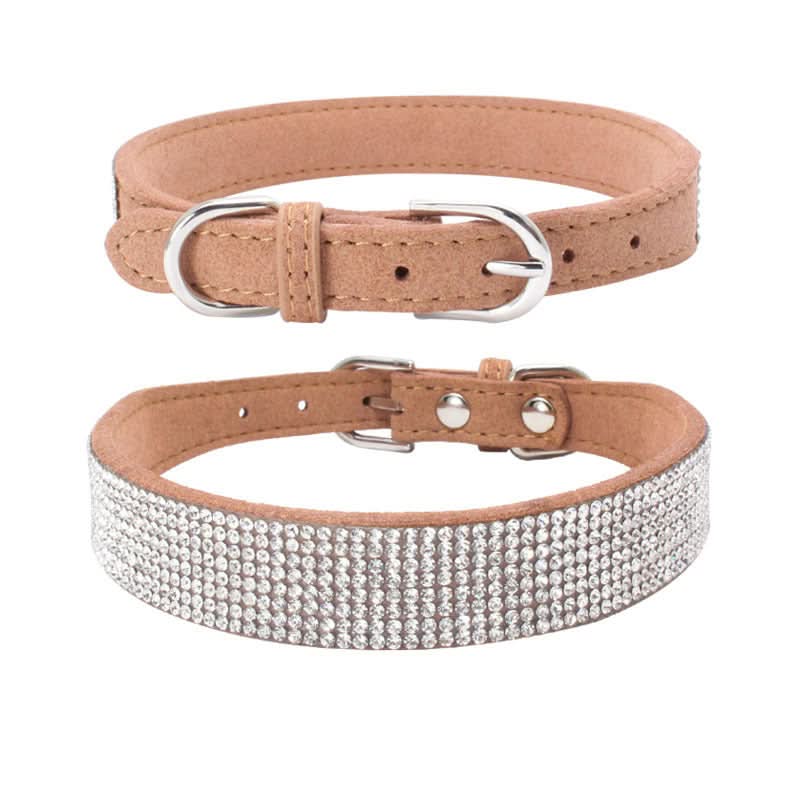 Shiny Rhinestone Hot Rhinestone Pet Collar Microfiber Durable Dog Collar - Pawtastic Pet Supplies