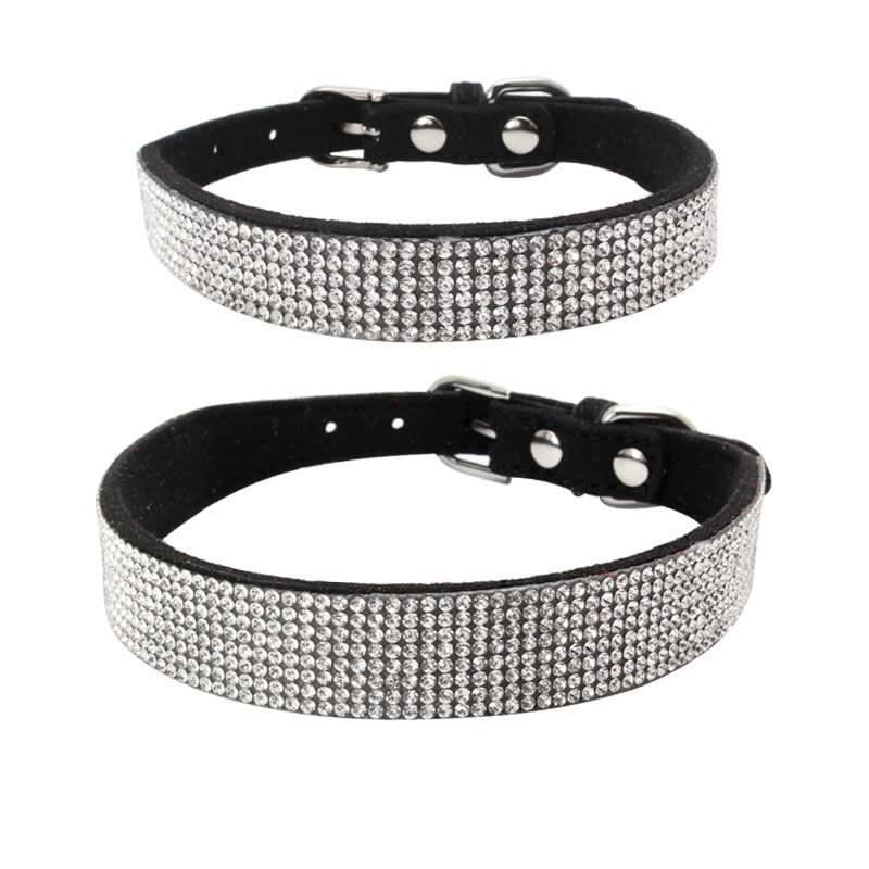 Shiny Rhinestone Hot Rhinestone Pet Collar Microfiber Durable Dog Collar - Pawtastic Pet Supplies