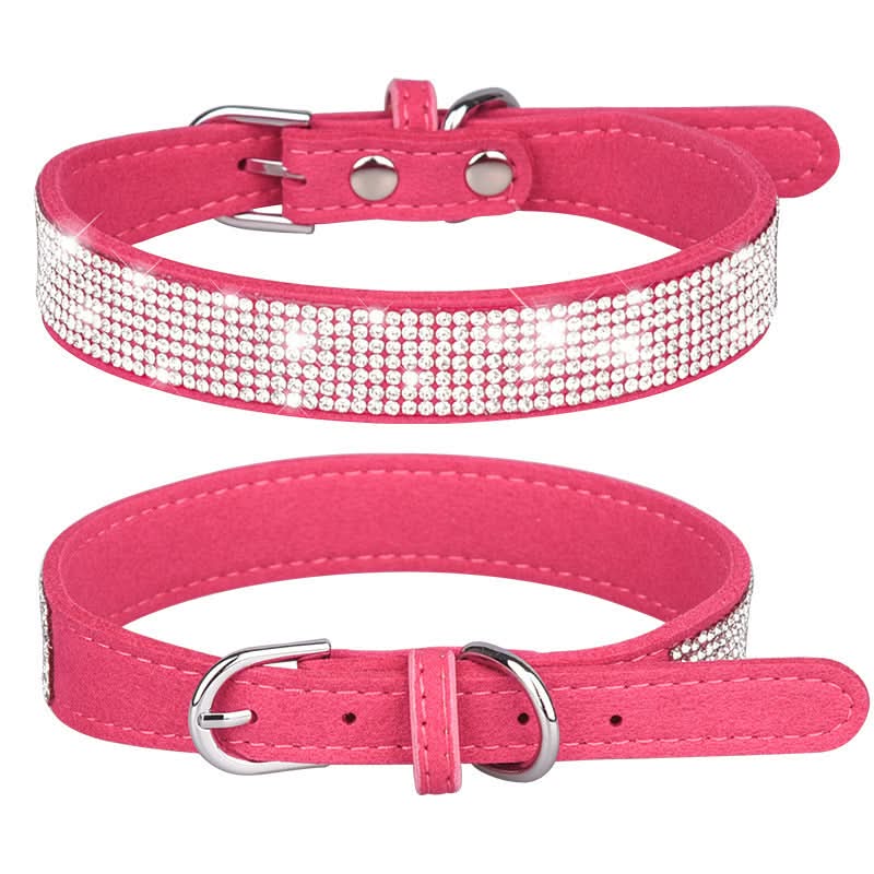 Shiny Rhinestone Hot Rhinestone Pet Collar Microfiber Durable Dog Collar - Pawtastic Pet Supplies