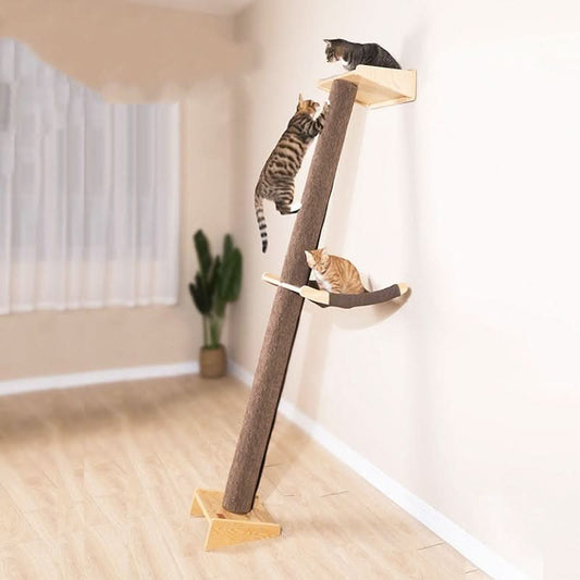 Solid Wood Large Cat Climbing Frame Cat Litter Cat Tree One Cat Shelf - Pawtastic Pet Supplies