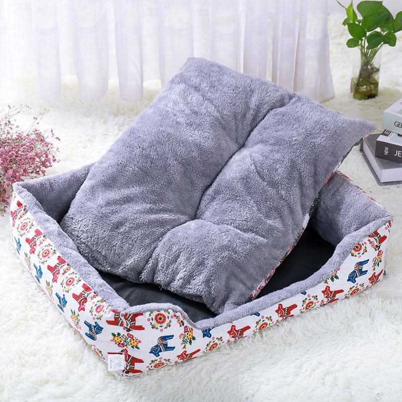 Washable Medium Dog Sleeping Mat, Soft Plush Crate Pad with Anti - Slip Bottom
